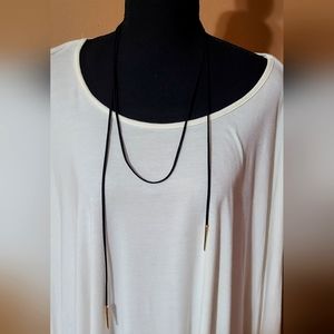 Black and Gold Toned Wrap Necklace
